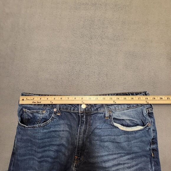 Bonobos Jeans Mens 36x30 Blue Straight Leg Stretch Denim Distressed - Picture 8 of 10